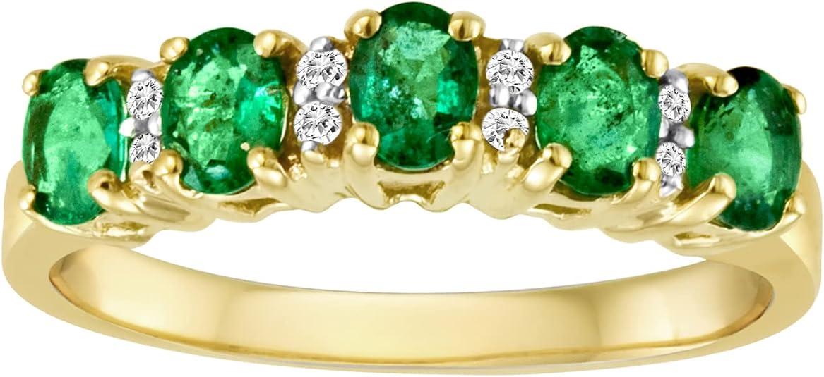 10K Yellow Gold Genuine Emerald