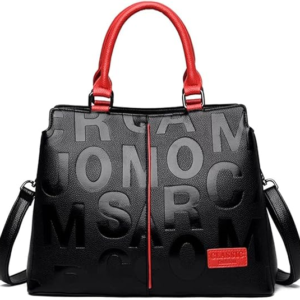 Fashion Leather Black with Red Handbags