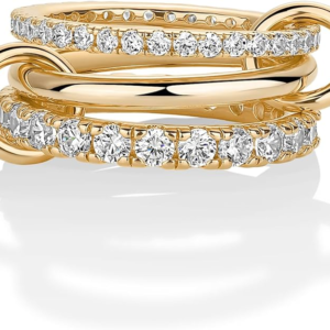 PAVOI 14K Gold Plated Interlocking Ring for Women