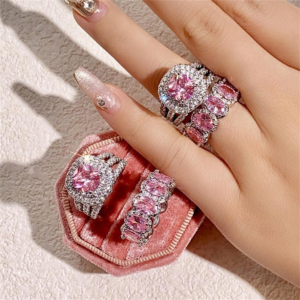 925 Sterling Silver Shiny Full Diamond Gemstone Ring