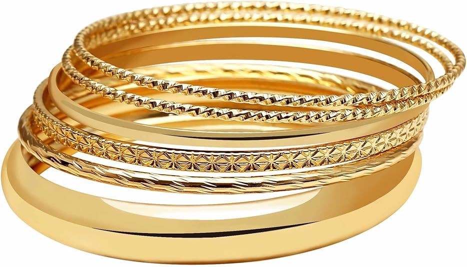 Bangle Bracelets for Women,14k Gold