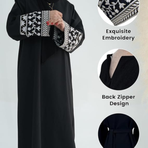 Embroidered Muslim Abaya Long