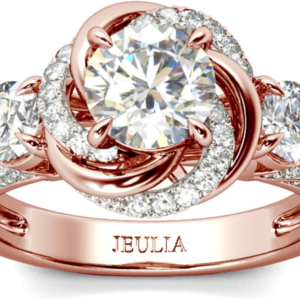 Jeulia 3ct Halo Simulated Diamond Engagement Rings