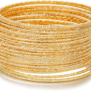 Gold Bangles for Women, 12 Pcs
