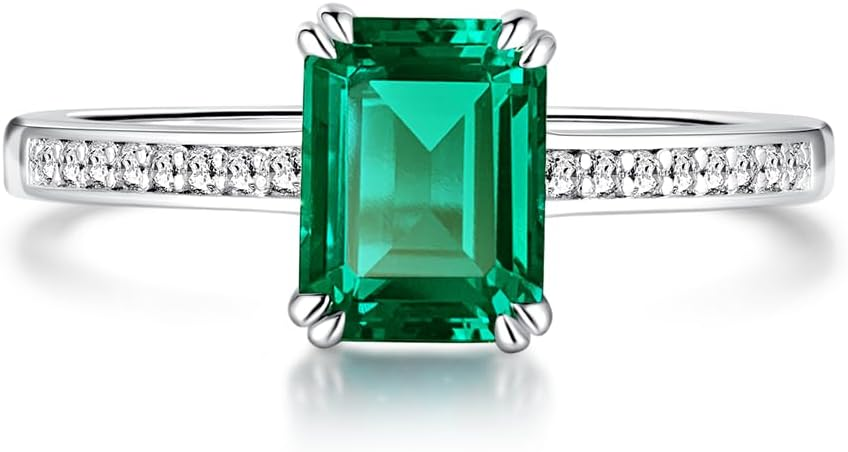 MSBLUE 2ct Lab Grown Emerald Ring