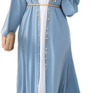 Muslim Abaya Long Sleeve Open Front
