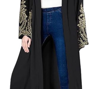 WSPLYSPJY Embroidered Women Open Abaya